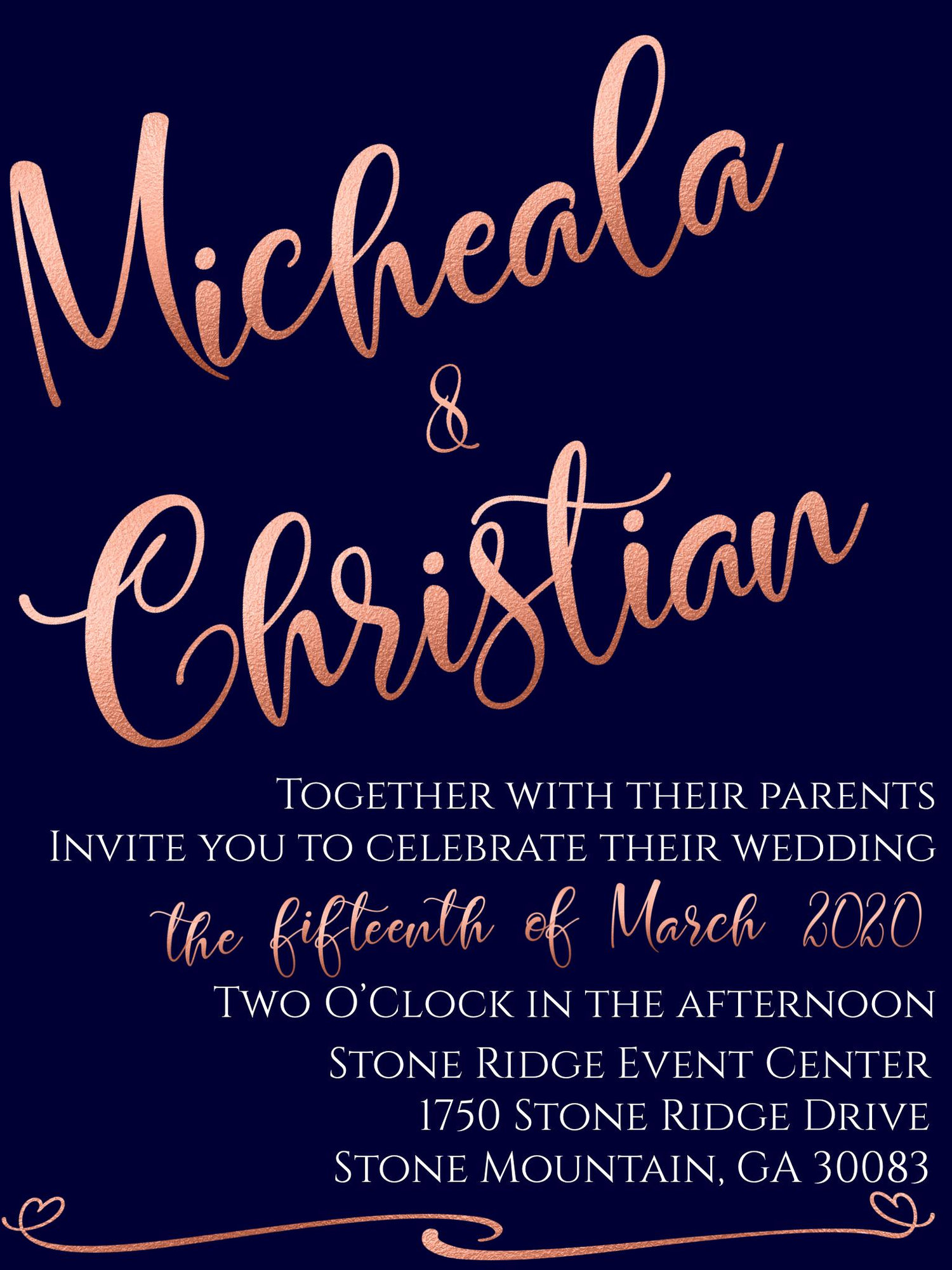 The Wedding Website of Micheala Legare and Christian Keon Doyle