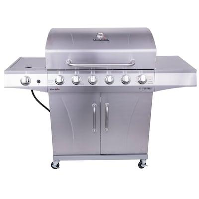 Char-Broil Performance Series Silver 6-Burner Liquid Propane Gas Grill with 1 Side Burner