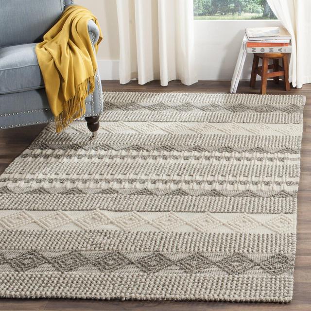 Gifford Striped Hand Tufted Gray/Ivory Area Rug