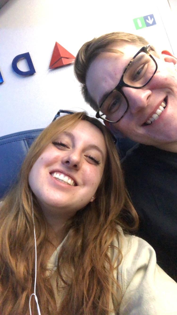 We love to travel! This was our first flight together after PCSing!