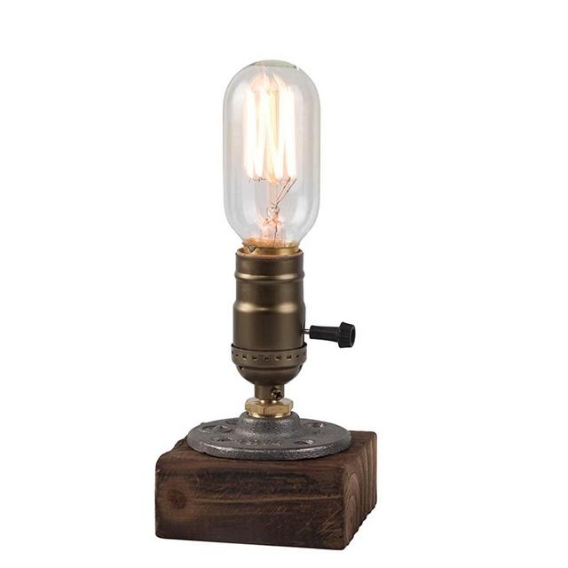 OuXean Vintage Table Lamp, Industrial Dimmable Nightlight Steampunk Desk Lamp with E26 Lamp Holder for Bedroom Living Room Home Art Display Cafe Bar Studio Antique Decor(Without Bulb)