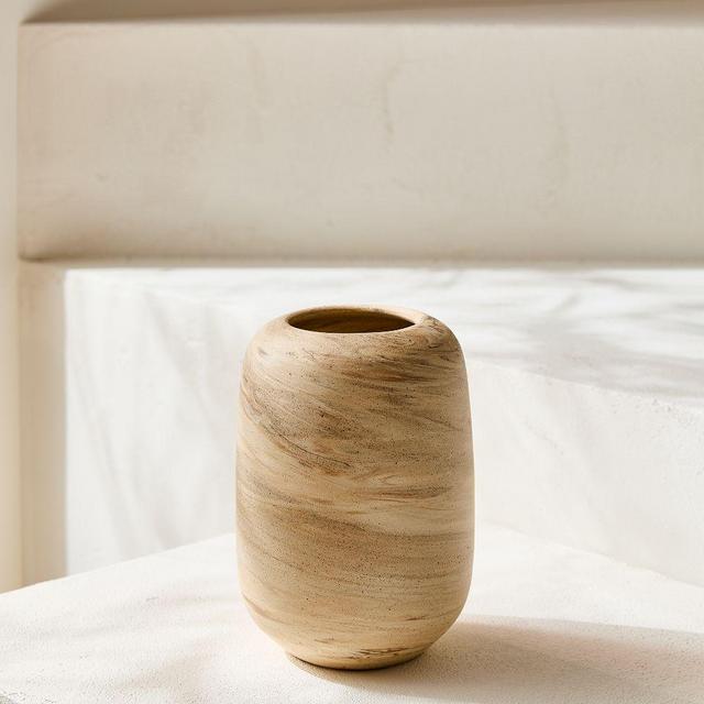 Ceramic Marbled Vase, 7in