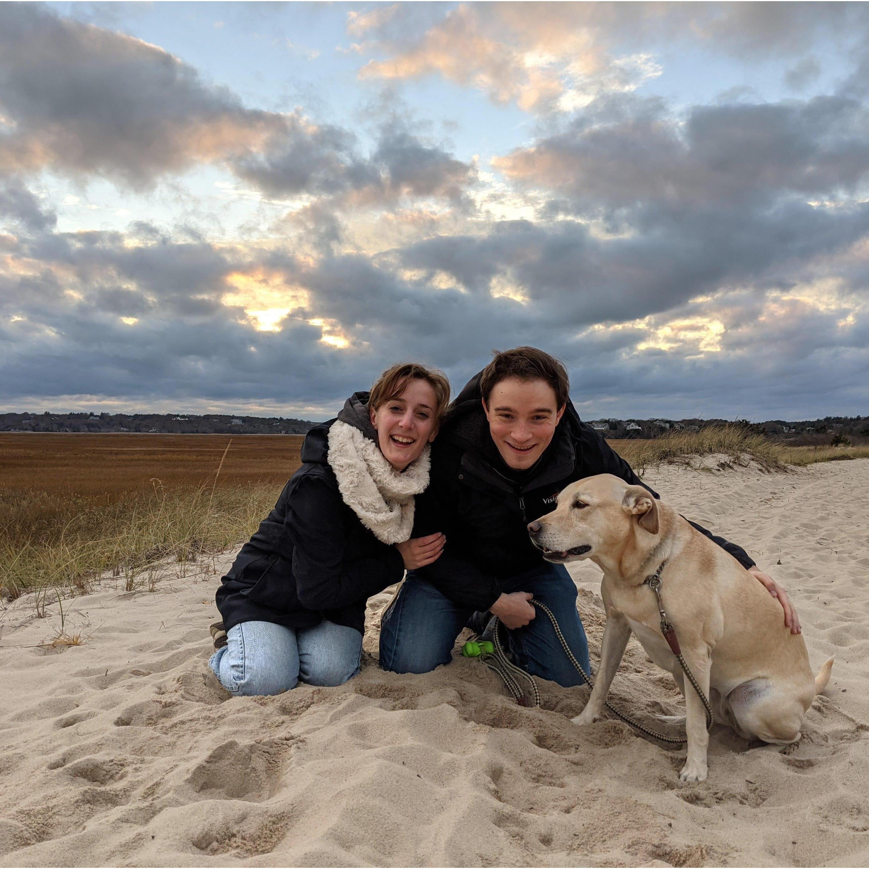 Nala trying her best to 3rd-wheel our beach walk.