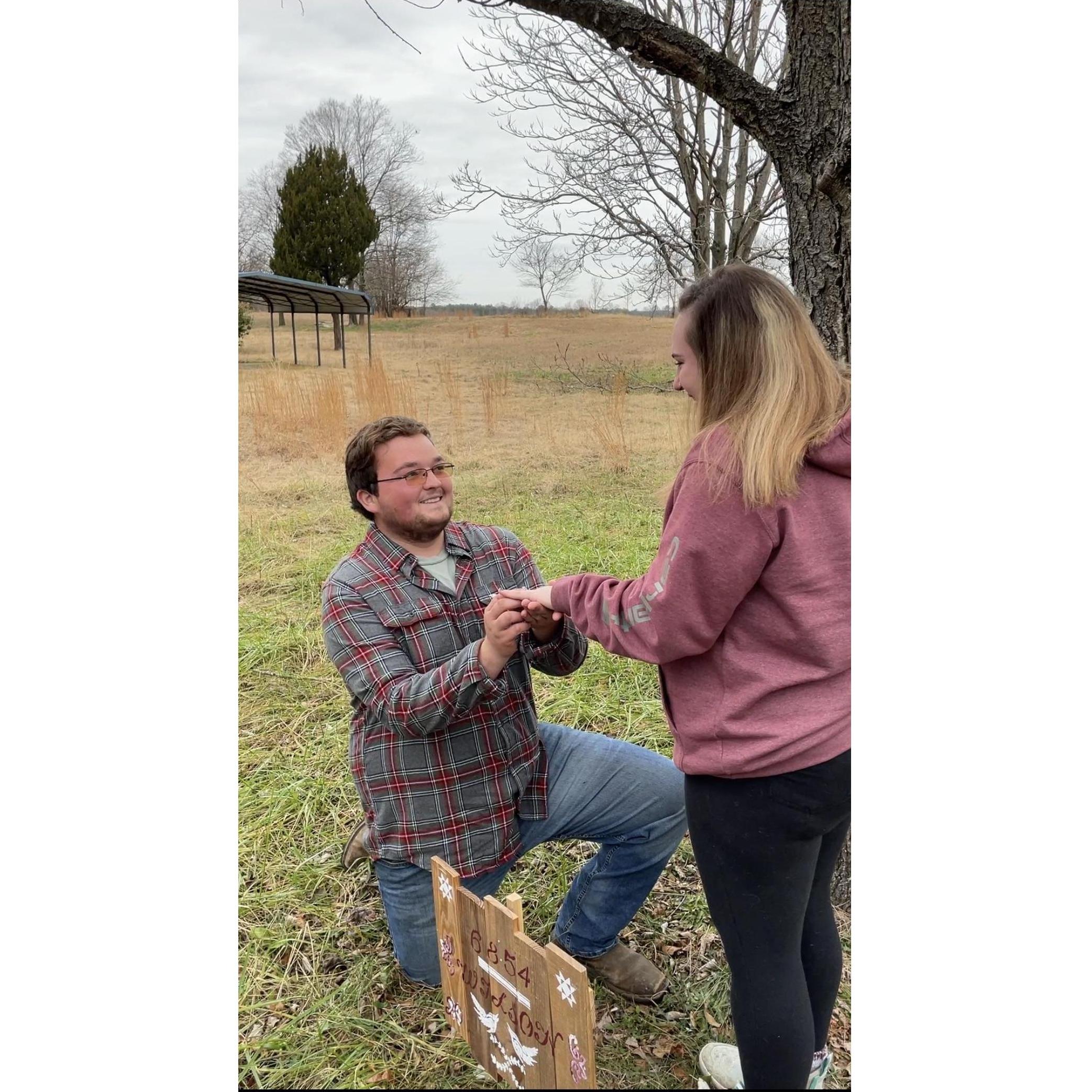 Had to do a retake of the proposal because Jack did it so fast, our parents didn't have their camera ready!