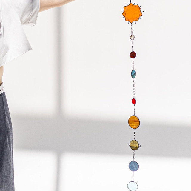 Dream Sun Catcher Planets Suncatcher Stained Glass Galaxy Home House Decor Window Wall Decoration Solar System Art Living