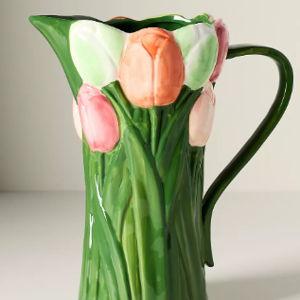 Louise Stoneware Pitcher - Multi Floral, One Size