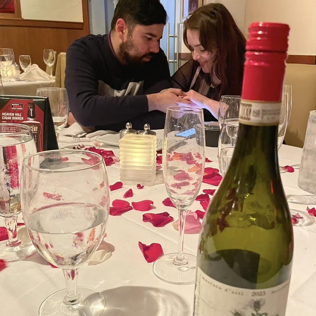 After he proposed we had the most romantic sweetest dinner!