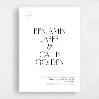 White Wedding Invitation - Mendoza Portrait