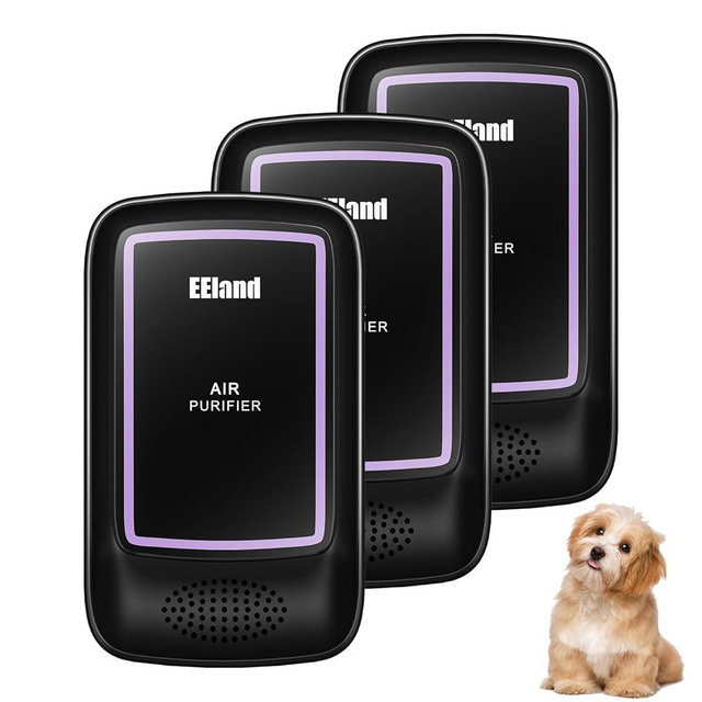 EEland Air Ionizers for Home (3 Pack) – Plug in Air Purifier for Home & Cat Litter Deodorizer, Filterless Ion Generator Removes Pet, Smoke, Bathroom & Kitchen Odors, Compact Deodorizer for Bedroom