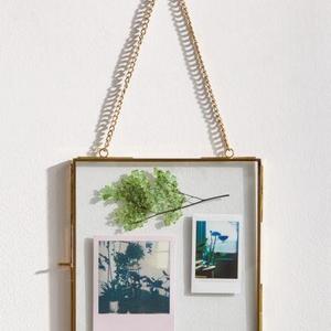 Hanging Glass Display Frame - 8x8- Gold