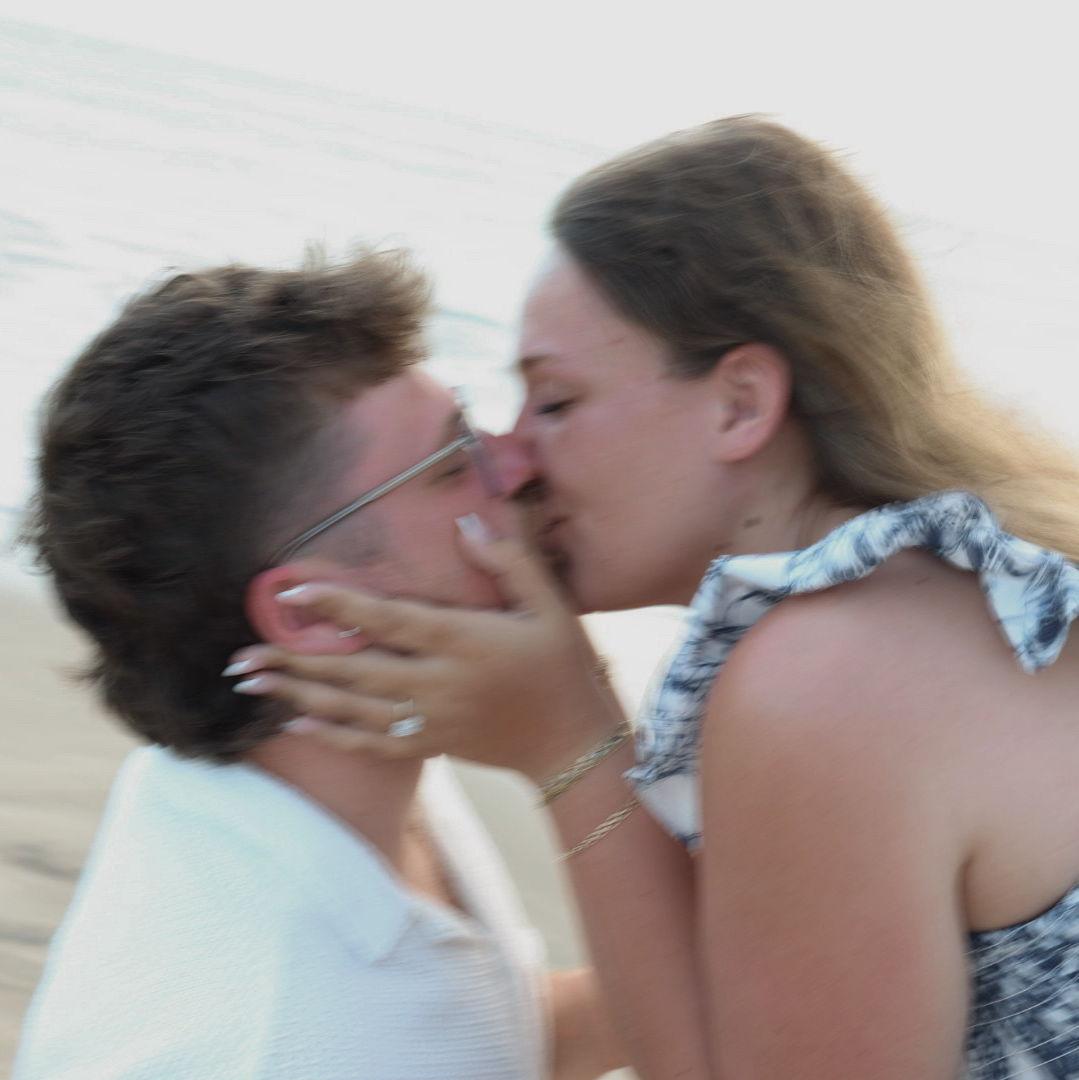 right after he popped the question!