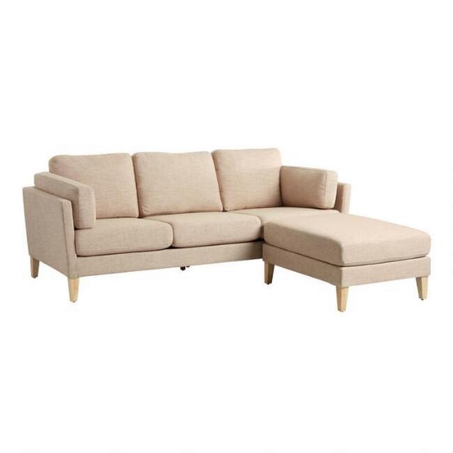 Oatmeal Woven Noelle Sofa and Ottoman