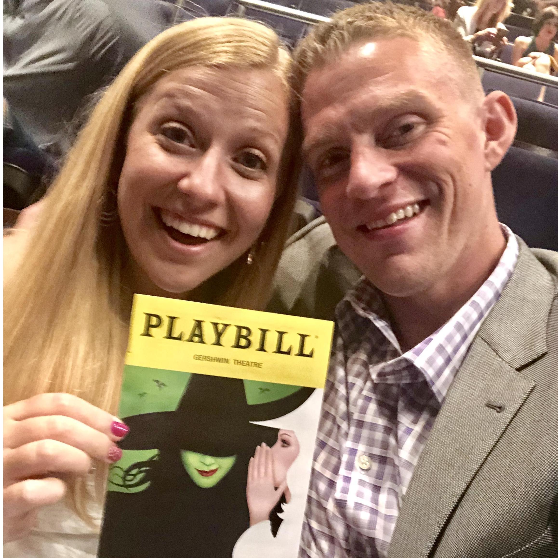 July 25: The couple spent Andrea's birthday in NYC, which was their first trip together. They saw three musicals, including Waitress, Frozen, and Wicked, in addition to exploring the Big Apple.