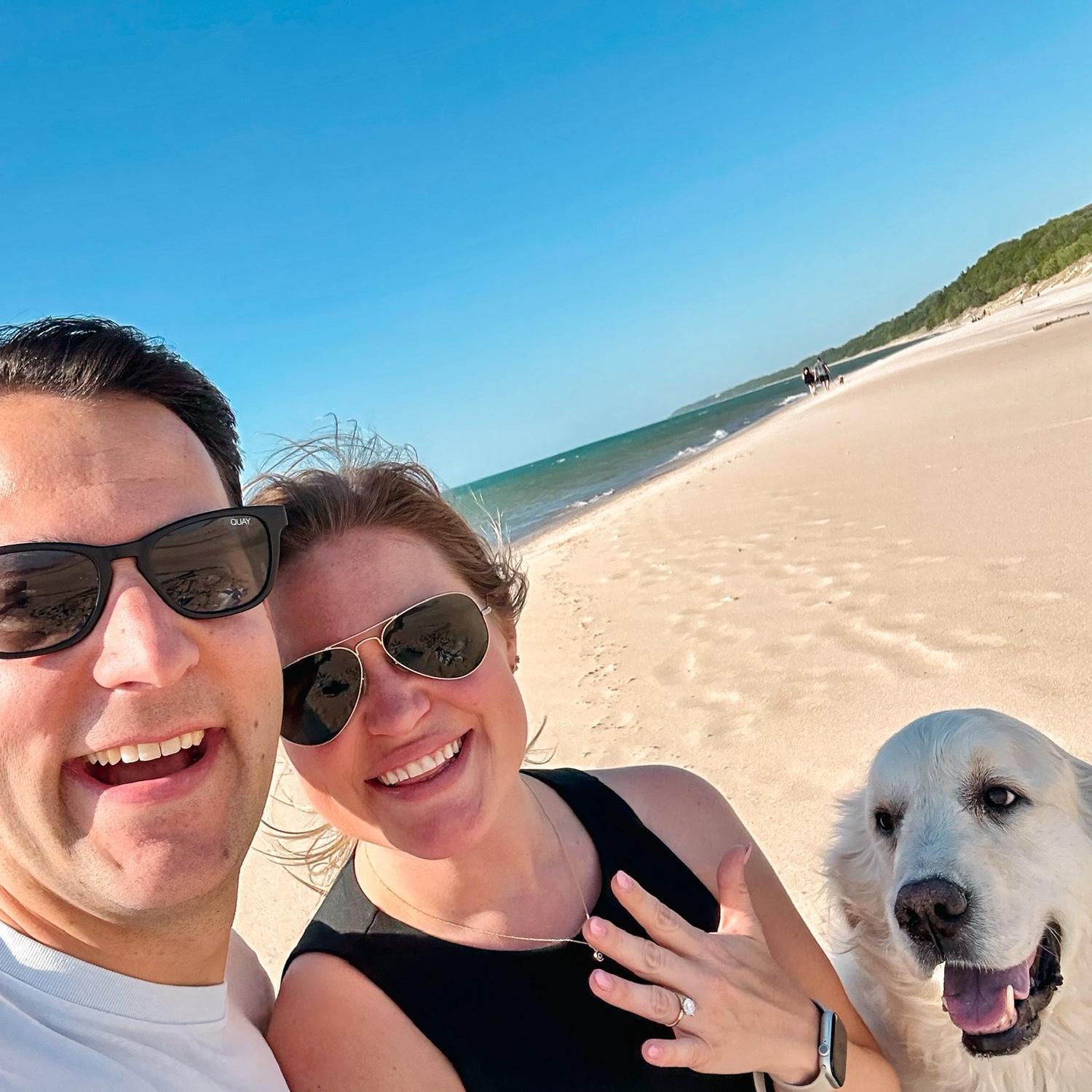 Officially ENGAGED! Will popped the question in Sawyer at our favorite beach :)