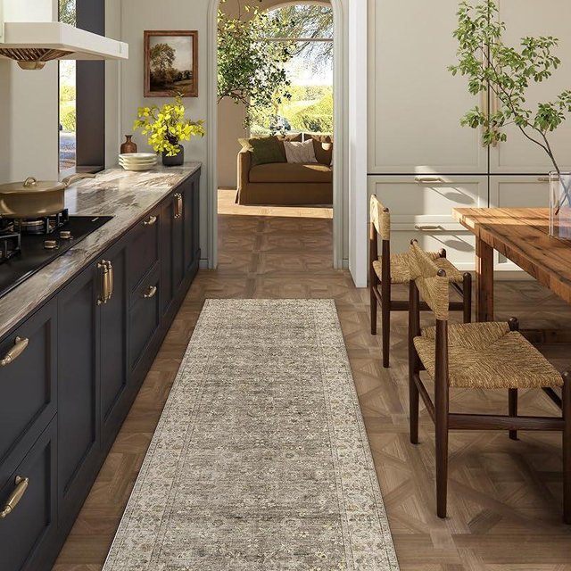 Washable Kitchen Rug Runners for Hallways: 2'x6' Bedroom Runner Rug Non Slip Low-Pile Stain Resistant Soft Indoor Floor Carpet Runner for Indoor Entryway Hallways Kitchen Laundry Room Farmhouse