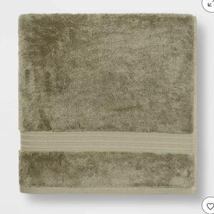 Total Fresh Antimicrobial Oversized Bath Towel Olive Green - Threshold™: 100% Cotton, Low Lint, Machine Washable