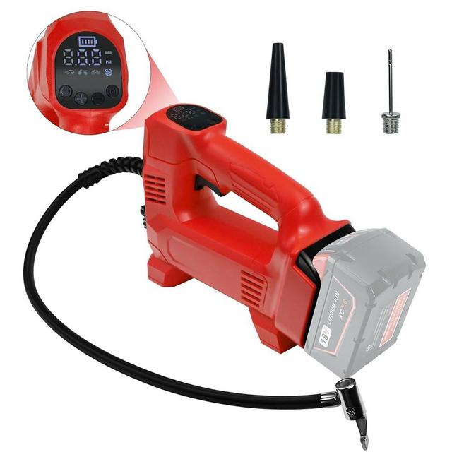 Cordless Tire Inflator Air Compressor for Milwaukee M18 18V Battery, 150PSI Max Portable Air Pump with Digital Pressure Gauge& 3 Nozzle for Car Tires,Trucks,Motorcycles,Ball