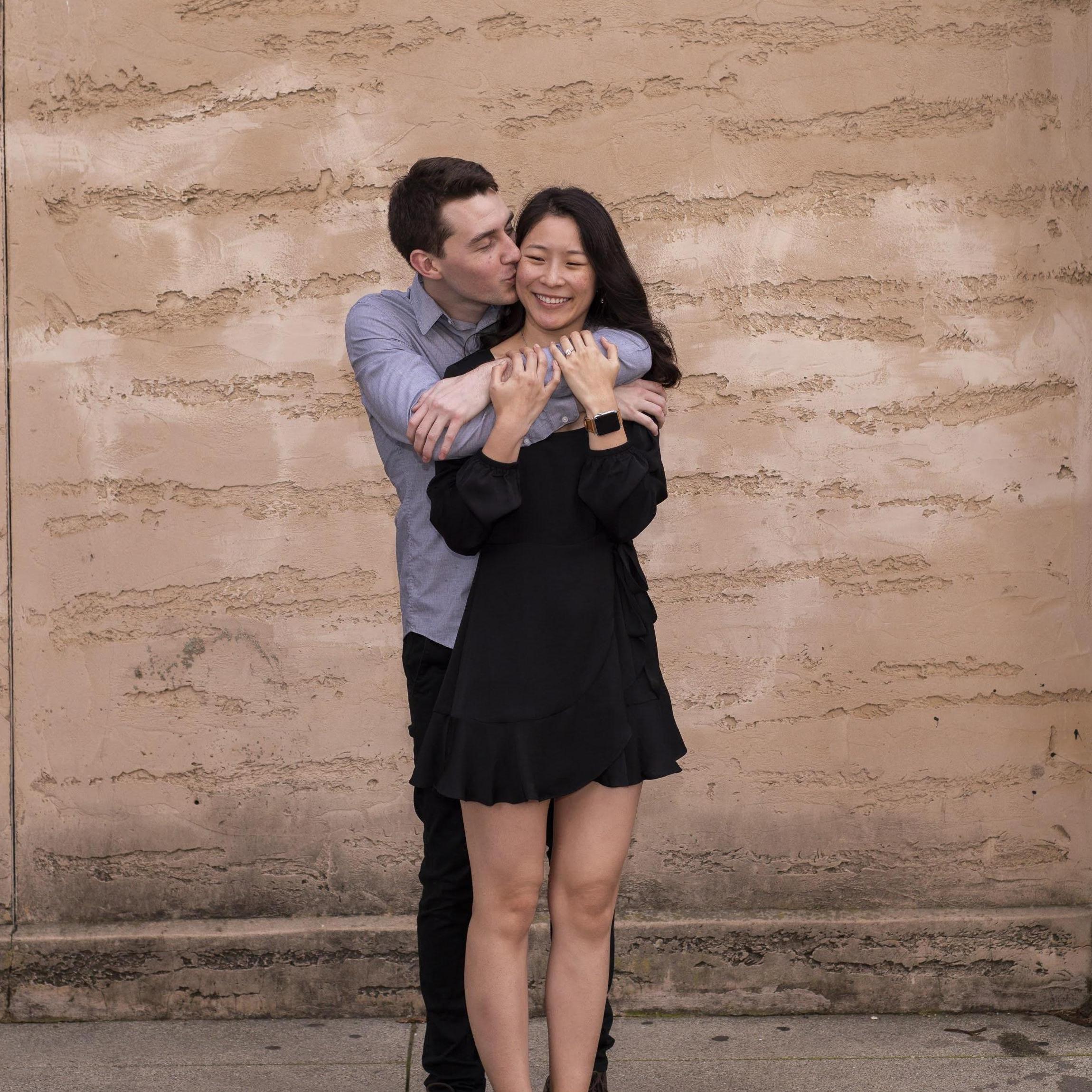 A few moments after Steve popped the big question. He couldn't keep his hands off Michelle.