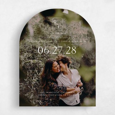 White Arch Wedding Save the Date - Altair Photo