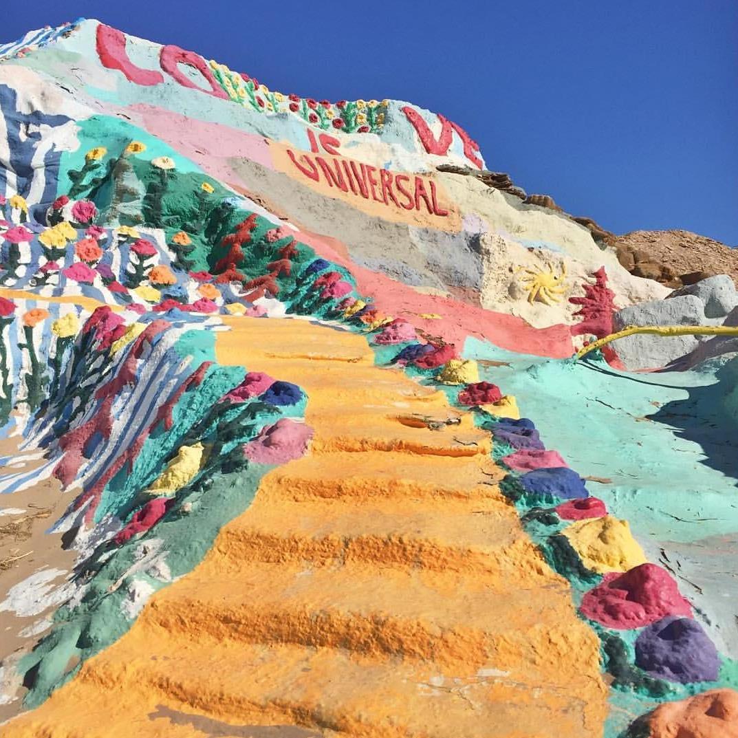 Visiting Salvation Mountain in California.