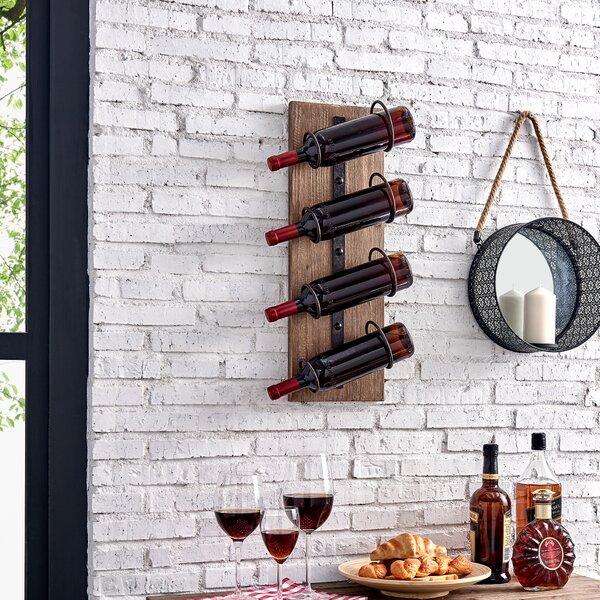 Newby 4 Bottle Wall Mounted Wine Bottle Rack