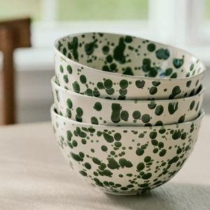 Splatter Portuguese Stoneware Cereal Bowl - MATCHA