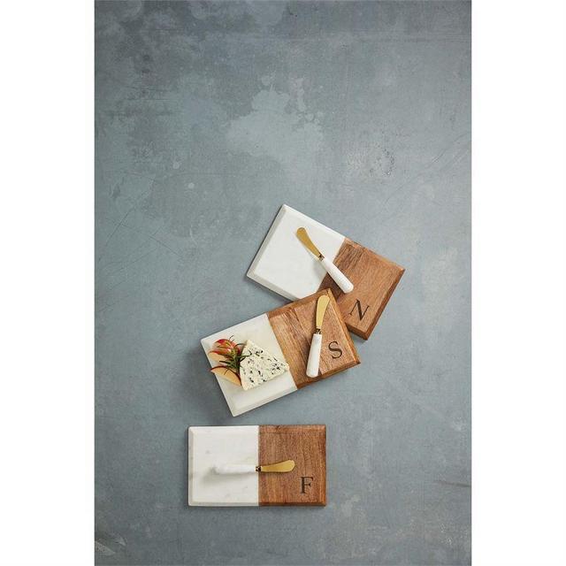 INITIAL MARBLE WOOD SET