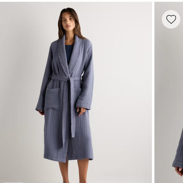 Soft Layered Turkish Cotton Robe - Mineral
