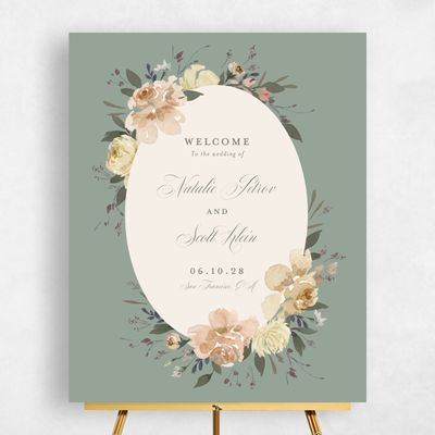 Sage, Green Wedding Sign - Reagan Portrait