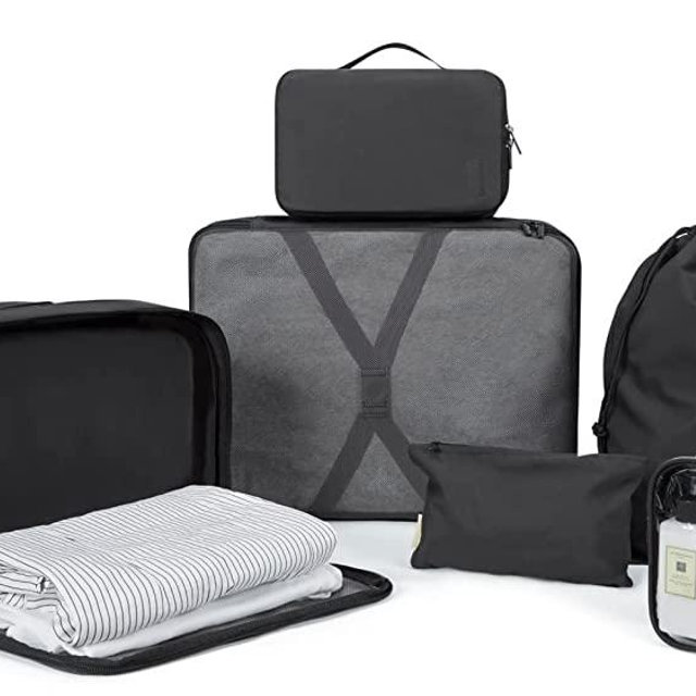 Packing Cubes, BAGSMART 6 Set Compression Packing Cubes for Suitcase, Lightweight Travel Organizer Bags for Luggage, Waterproof Suitcase Organizers for Woman & Man