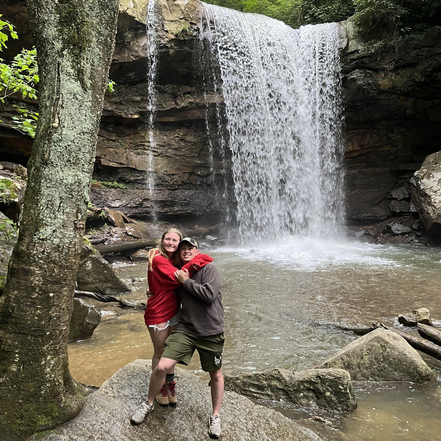 Cucumber Falls, Ohiopyle during our wedding party get together at the Hess family cabin