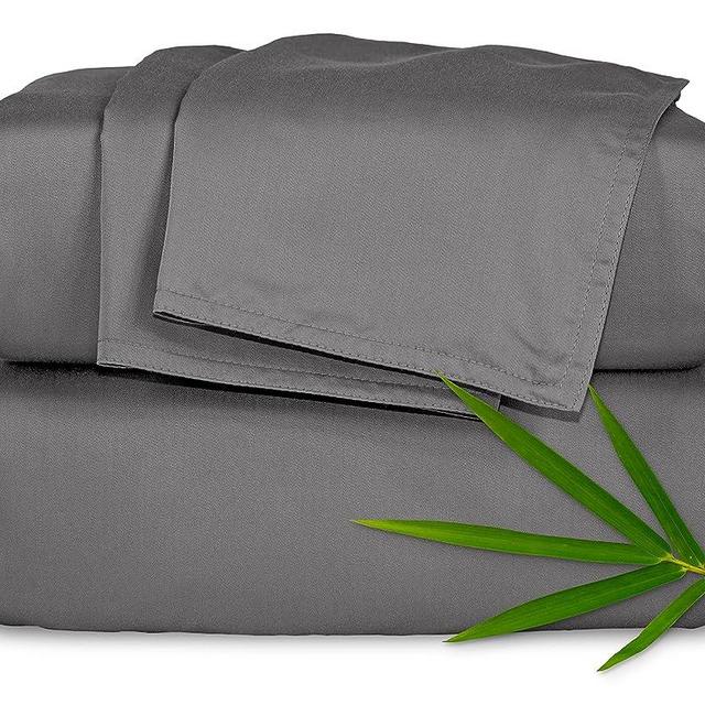 Pure Bamboo Sheets King Size Bed Sheets 4 Piece Set, Genuine 100% Organic Bamboo, Luxuriously Soft & Cooling, Double Stitching, 16 Inch Deep Pockets, Lifetime Quality Promise (King, Graphite)