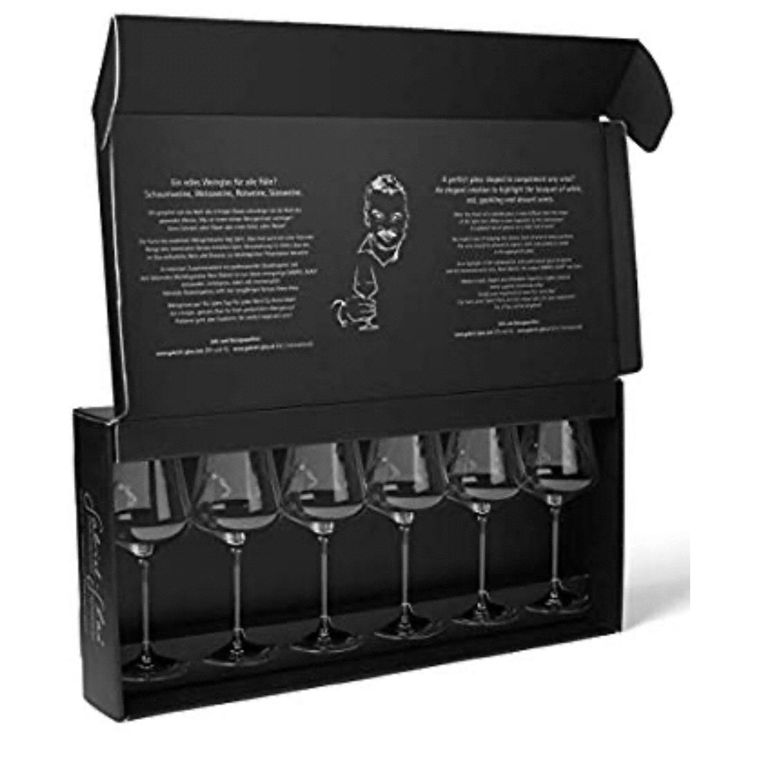 Gabriel-Glas - Set of 6 - Austrian Crystal Wine Glass -"StandArt" Edition, FlyWithWine 5-Piece Wine Bottle Opener Set