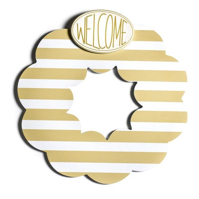 Neutral Stripe Big Wooden Wreath