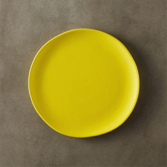 crisp matte chartruese yellow salad plate