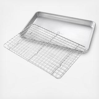 2-Piece Quarter Sheet & Baking Rack Set