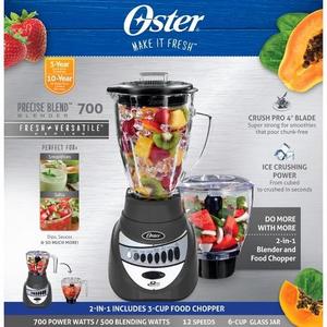 Oster® Precise Blend™ 700 Blender Plus Food Chopper - Gunmetal BLSTTA-GFP