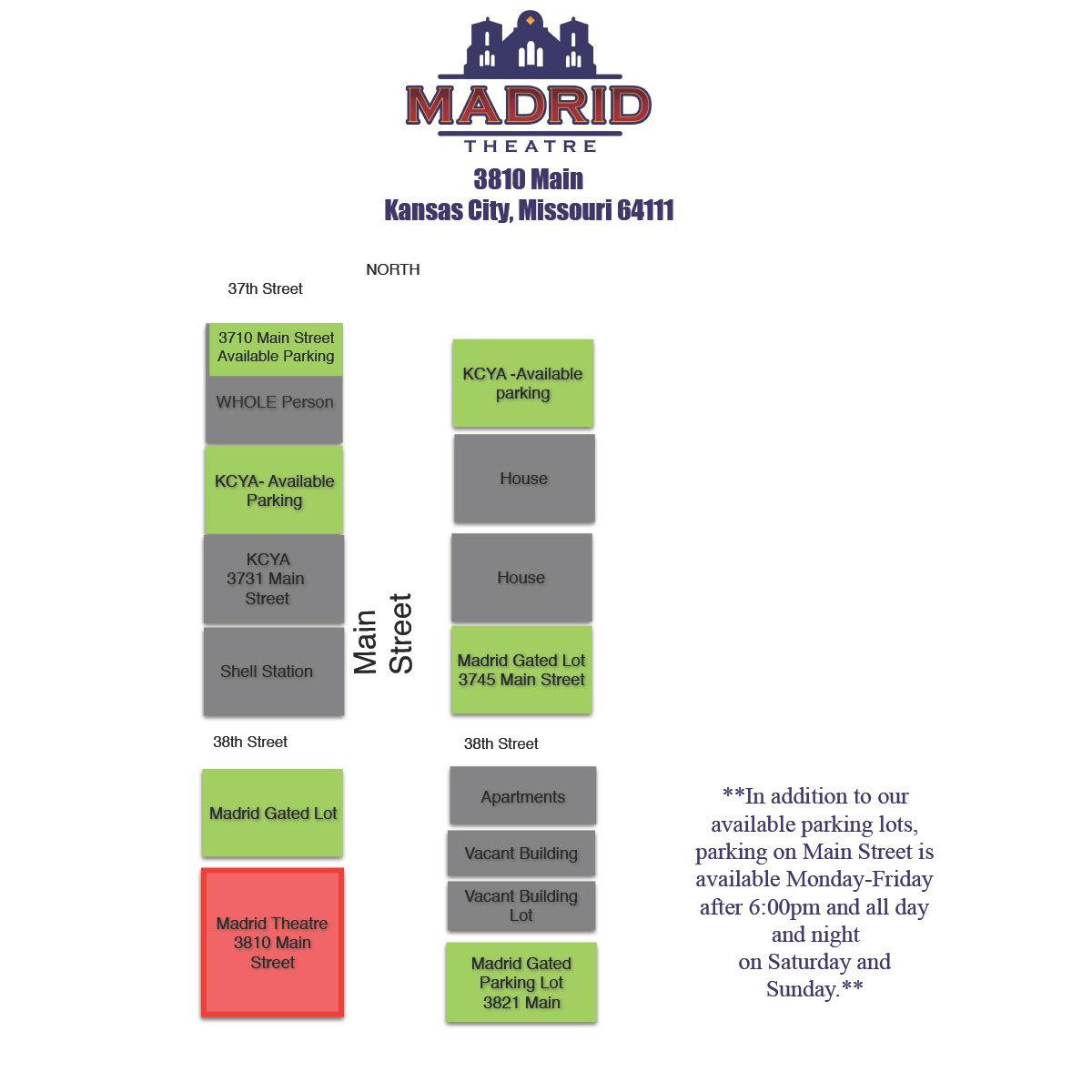 Madrid Theatre Parking Map