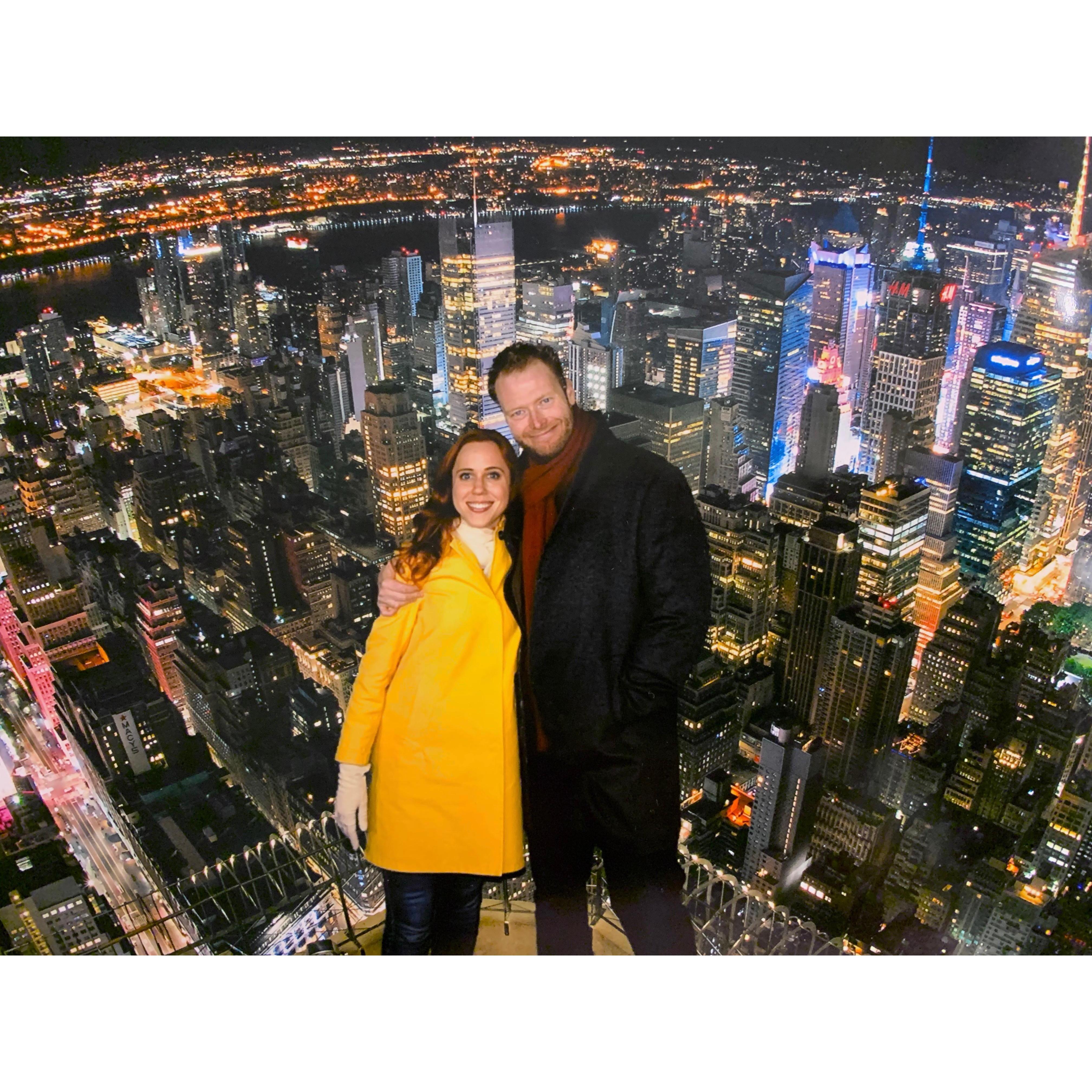 We went to the top of the Empire State Building at midnight! Photo taken in April 2019.