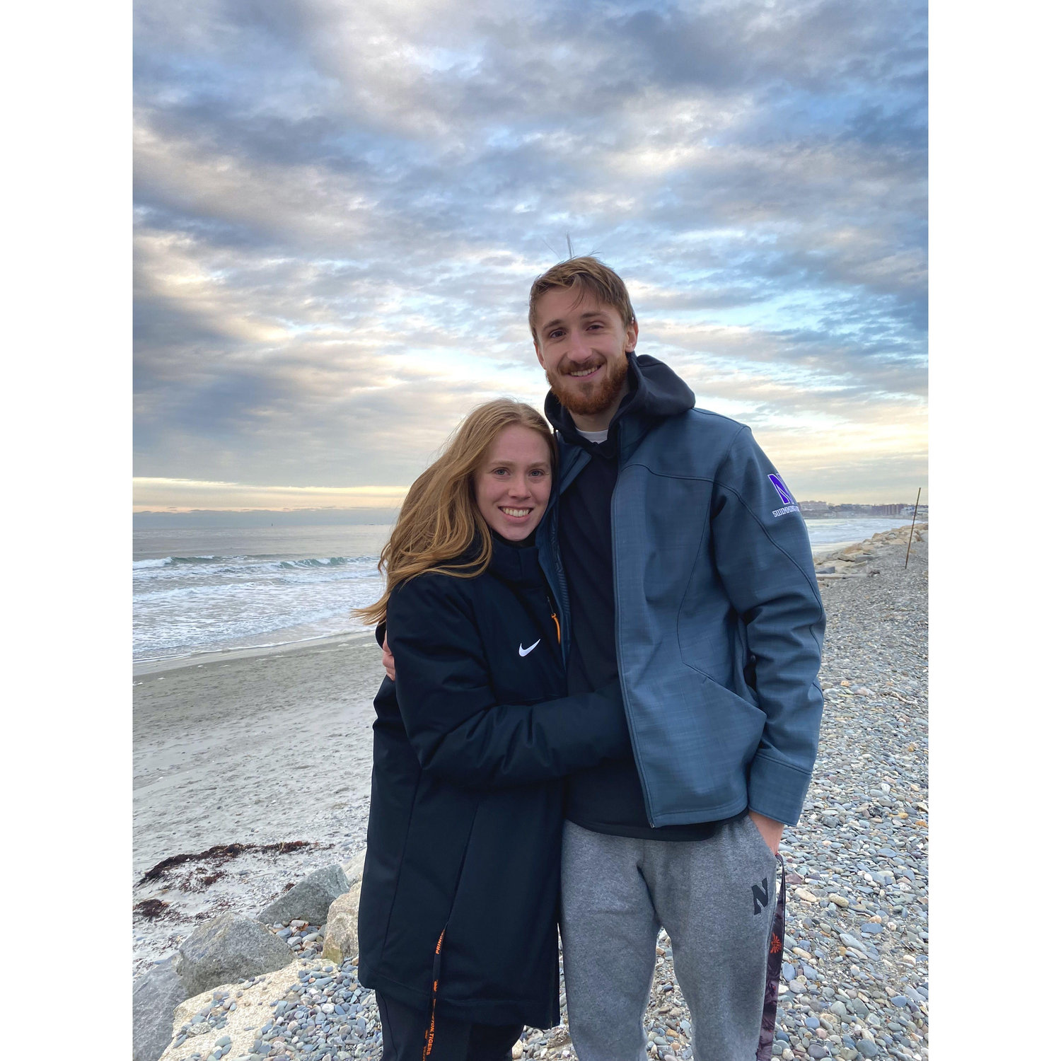 Out for a walk on the beach the first time Julia spent time with Will's family up in Massachusetts