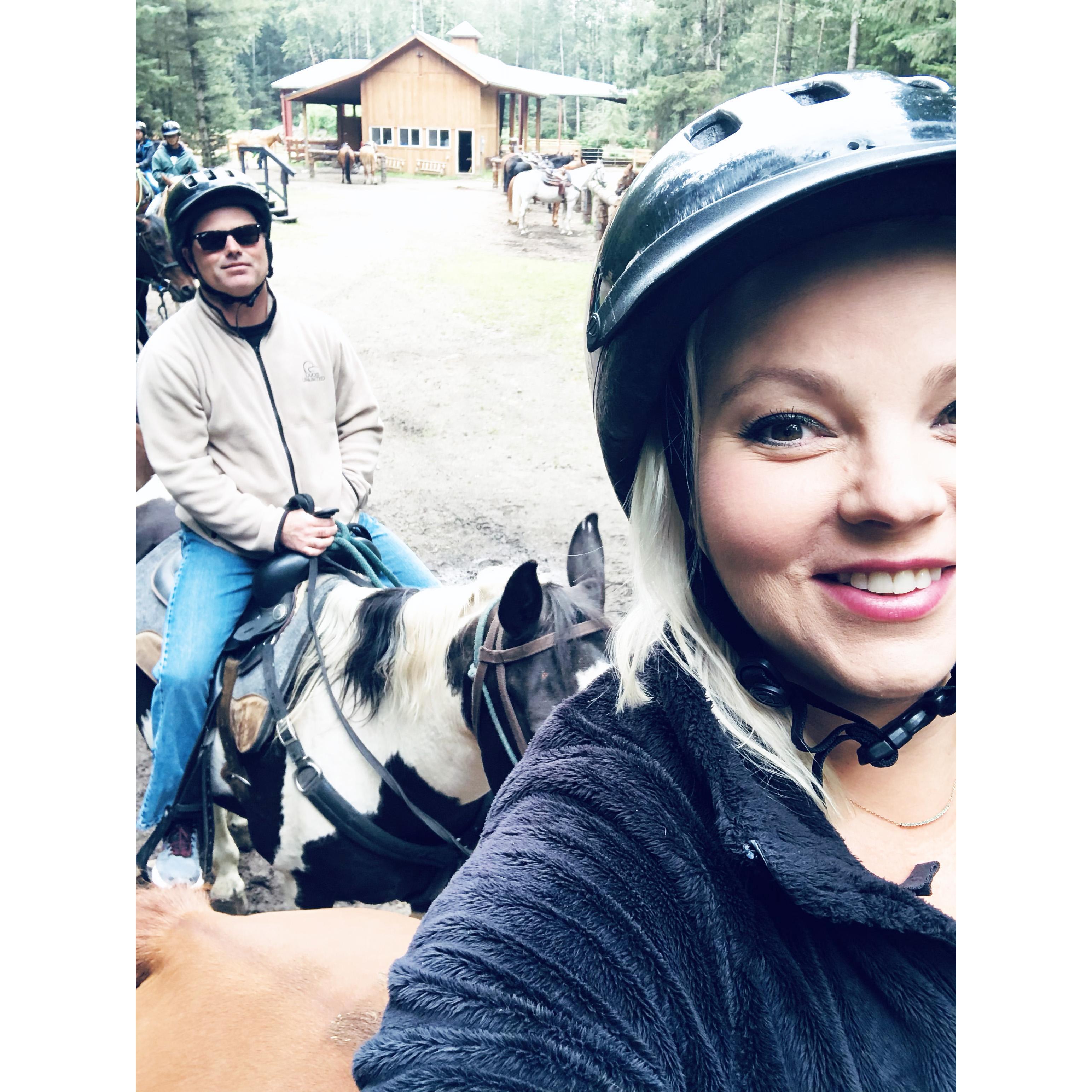 Brett chose this excursion during our 2019 Alaska cruise because he knew Suzannah wanted to go. Look at how happy Brett is!
