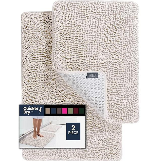 Kmson 3 Pcs Ombre Bathroom Rugs Set with U-Shaped Mat, Non Slip,Quick  Drying, Ultra Soft and Water Absorbent Bath Carpet for Bedroom Floor Living