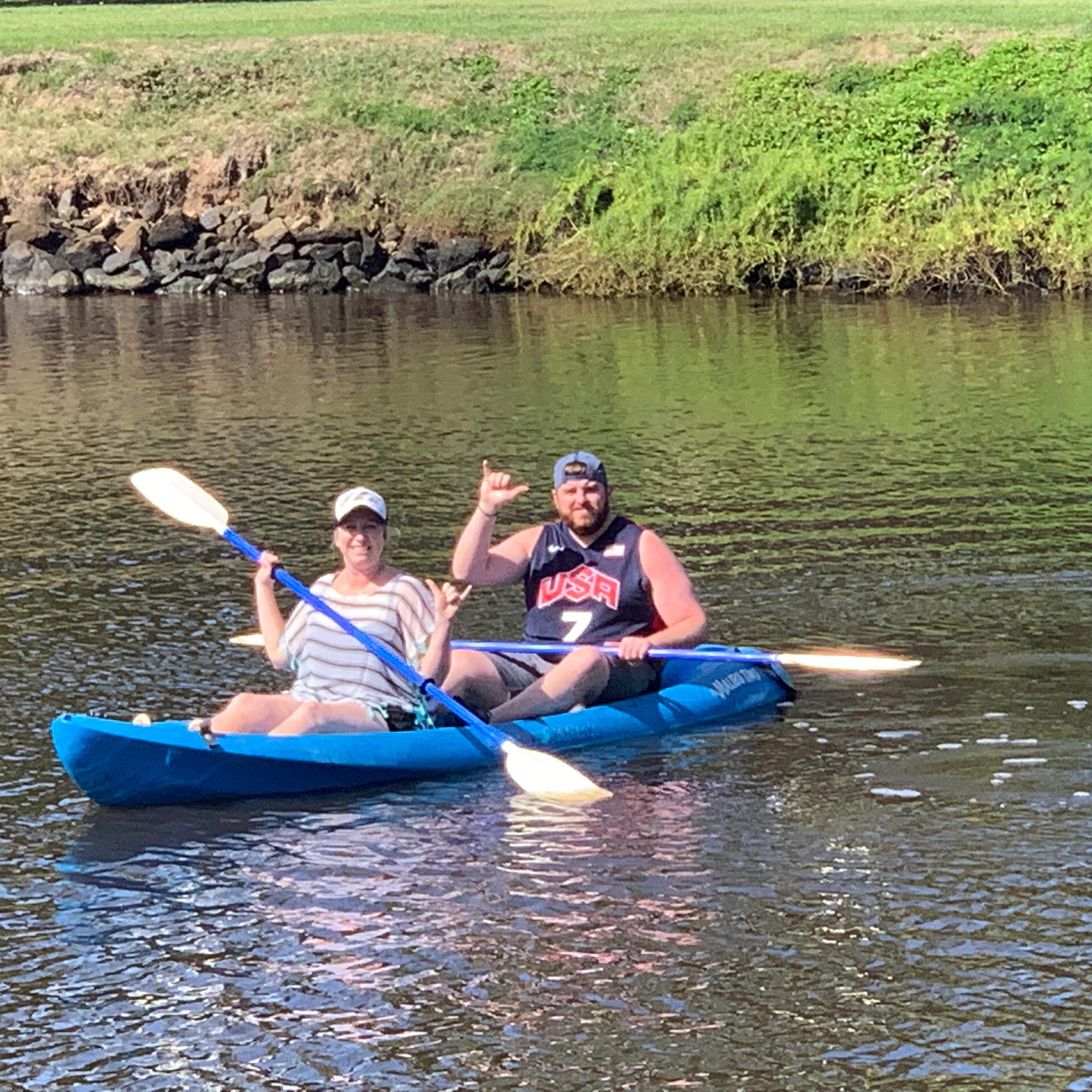 Worst decision ever to kayak together, but Nate and Kaley (barely) made it!