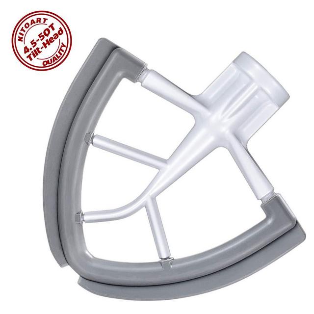 KITOART 4.5/5 QT Flex Edge Beater for KitchenAid Tilt Head Stand Mixer, Mixer Paddle, White