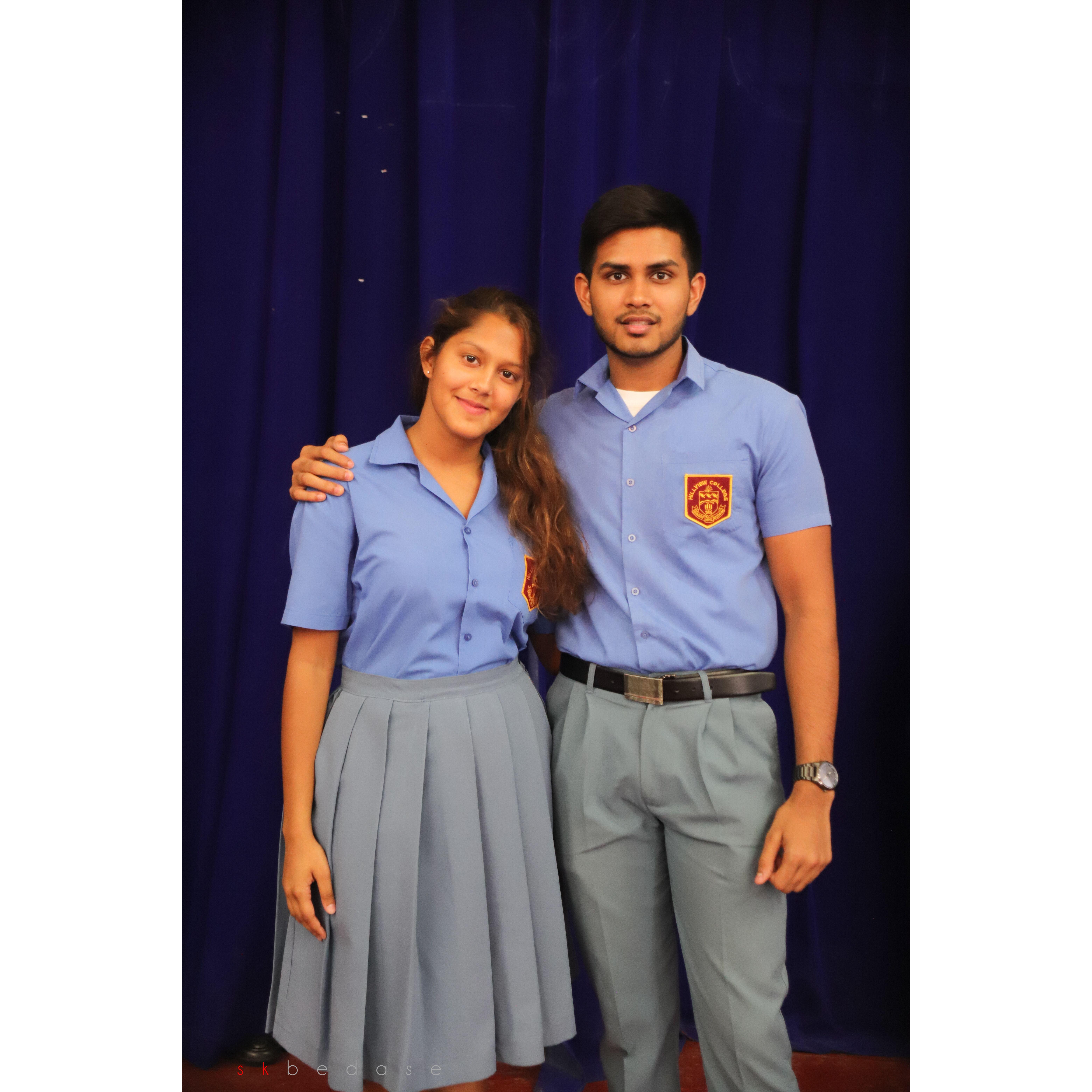 In our high school uniforms at Hillview College, where we officially met 📚 🥰