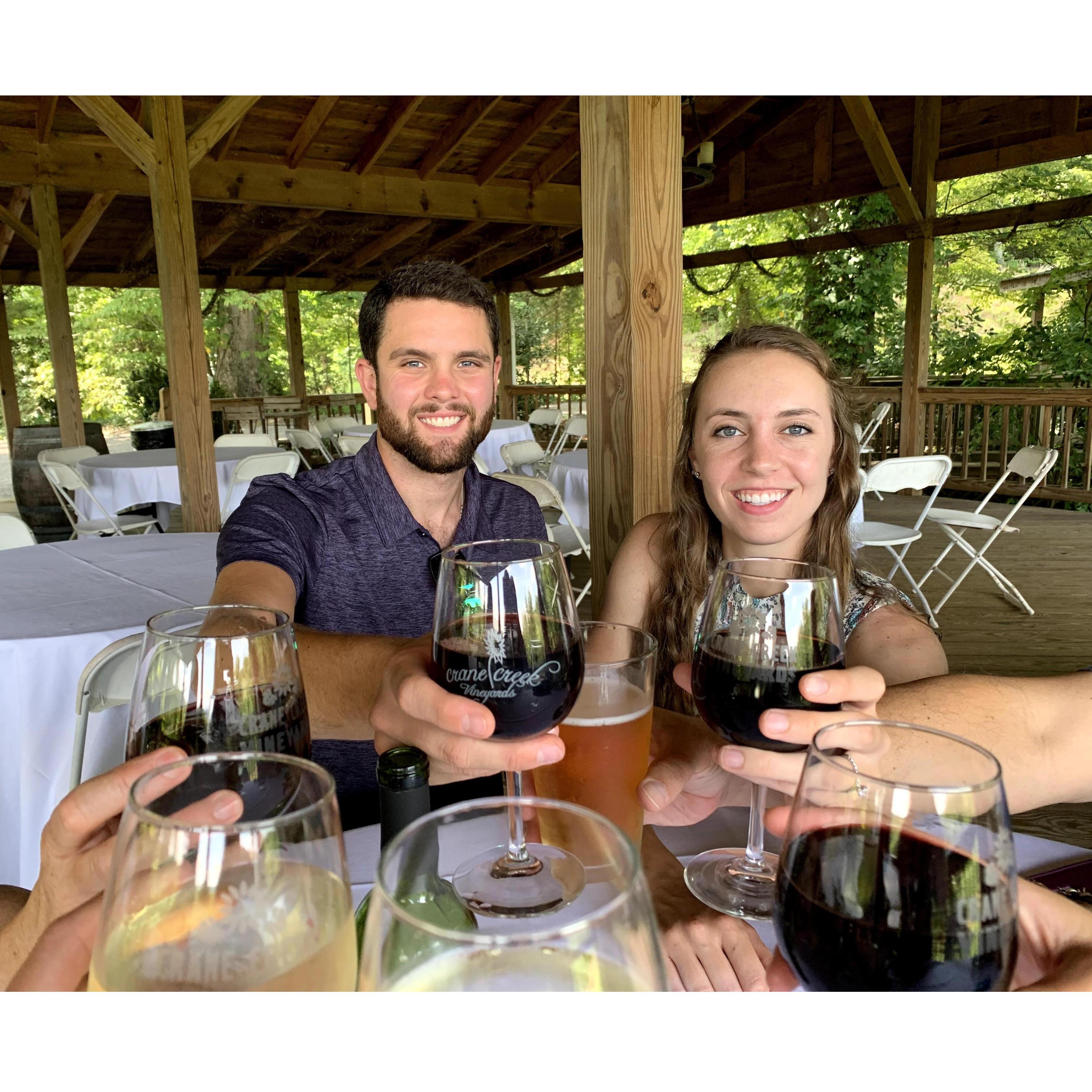 Engagement weekend winery in North Georgia