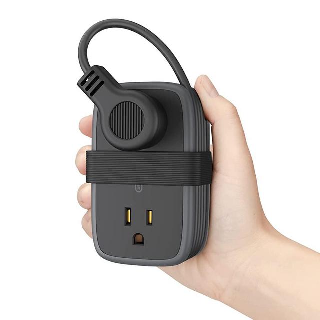 Travel Power Strip with USB Ports, NTONPOWER 4 Outlets 3 USB Ports Portable Desktop Charging Station, 4ft Short Extension Cord Retractable, Small Size for Travel, Cruise, Office, Hotel, Black