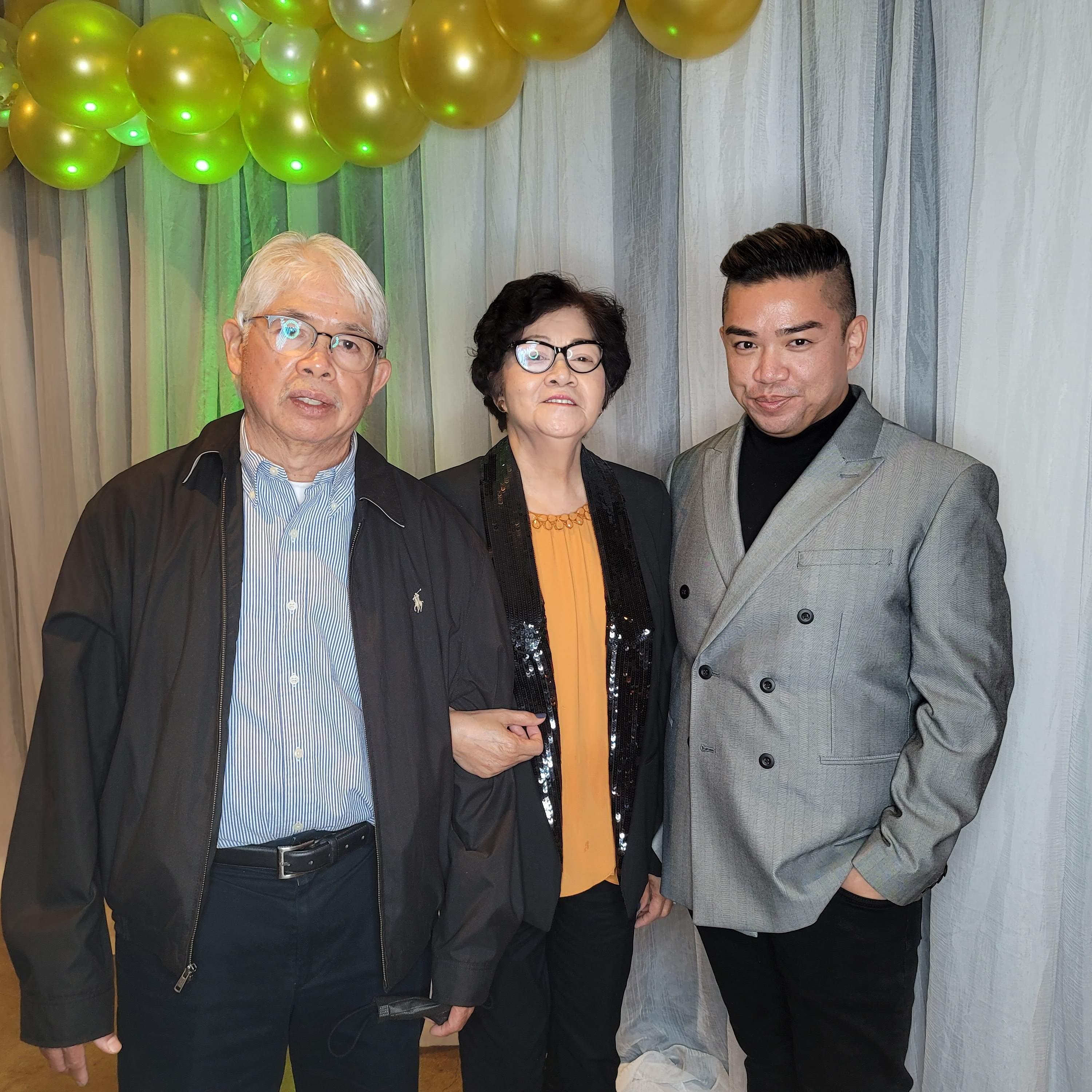 Rosauro, Tita and Roy Ricasata at Arturo's 80th birthday