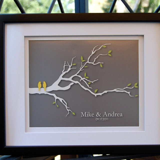 Personalized Wedding Gift, Wedding Gifts for Couple, Love Birds Family Tree, Anniversary Gift Wedding Gift Print - 8"x10" You choose colors