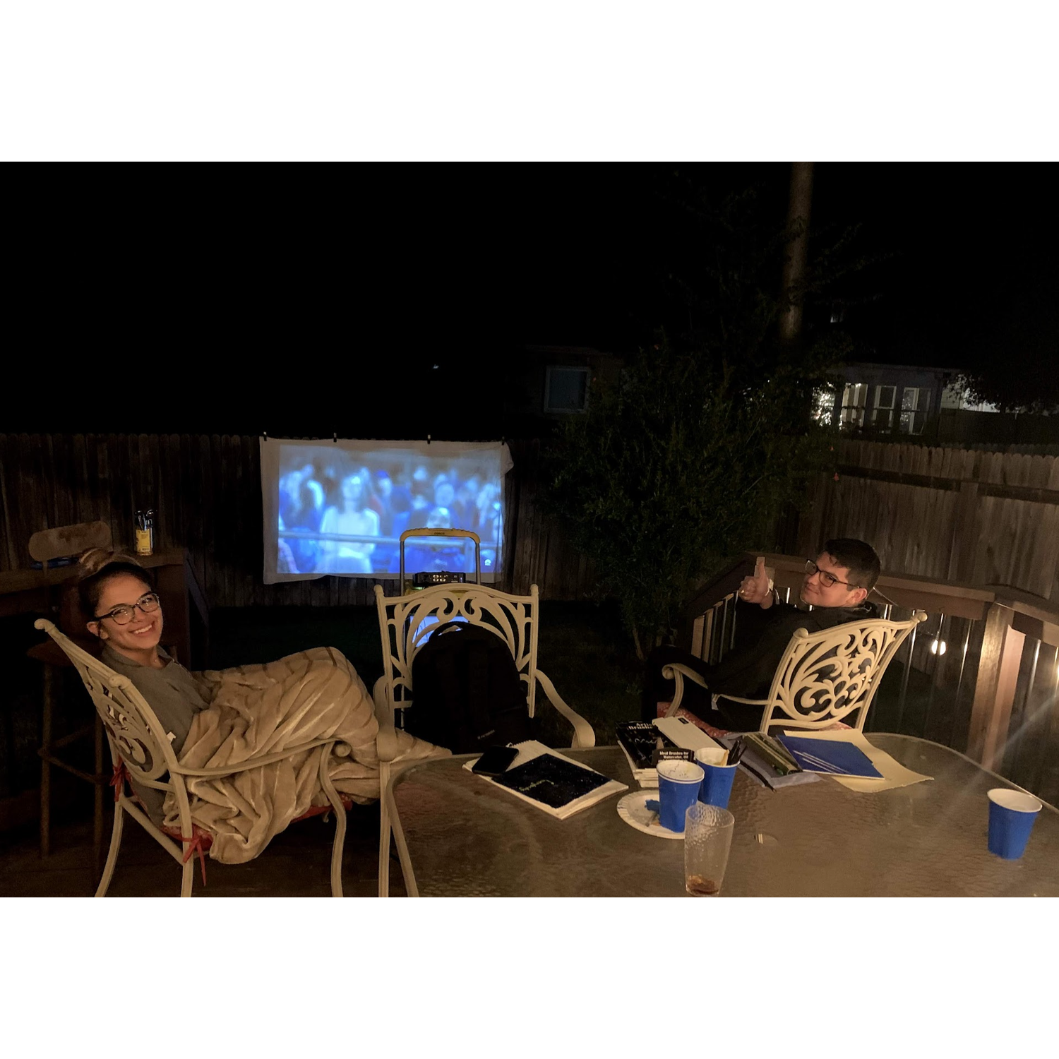 Michael and Kenzie had to sit 6 feet apart for the first several months of COVID. So, they had to get real creative with date nights.